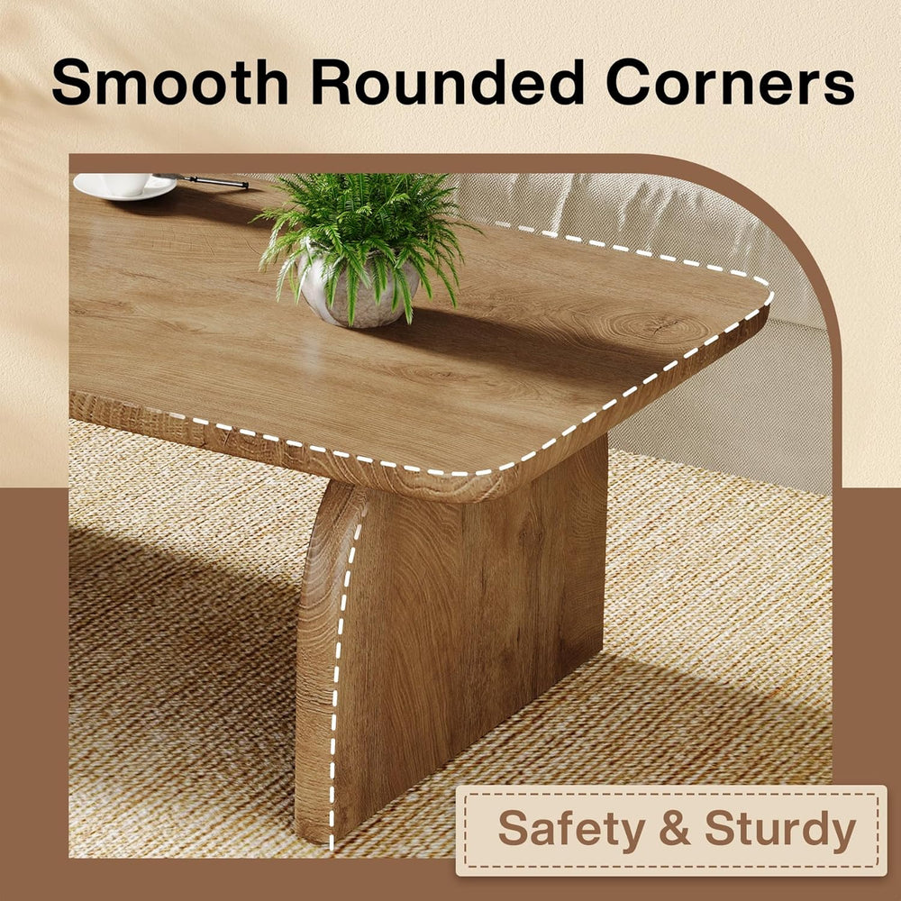 Tribesigns Rectangle Coffee Table, 47-Inch Wood Rectangular Living Room Table...