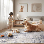 Washable Area Rugs 2'x8' Non-Slip Modern Abstract Soft for Living Room Entryway Bedroom Nursery, Print Pattern, Purple Grey Cream Yellow
