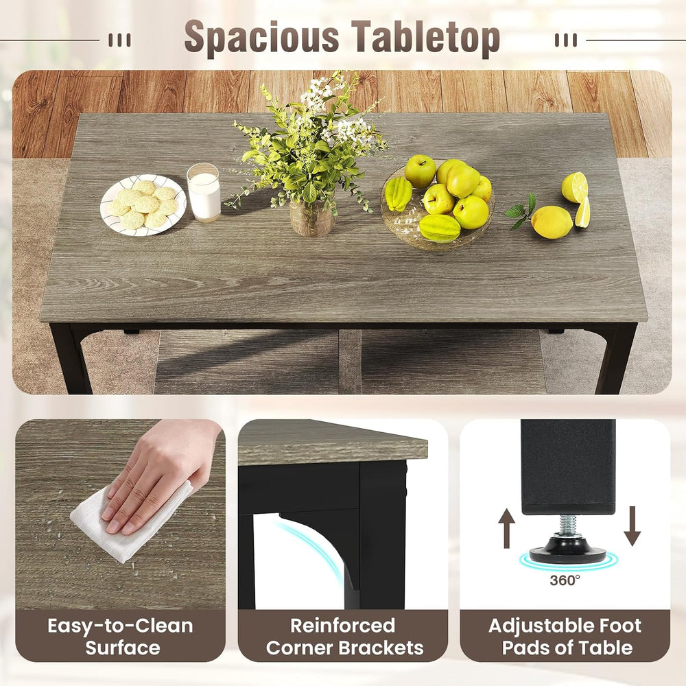 Giantex 4-Piece Dining Table Set for 4, Modern Kitchen Table and Chairs, Nest...