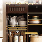 AHB Wine Bar Cabinet with Mini Fridge Space, Liquor Coffee Cabinet with Hidden Trash Cabinet, Buffet Sideboard for Living Room, Kitchen, Dining Room