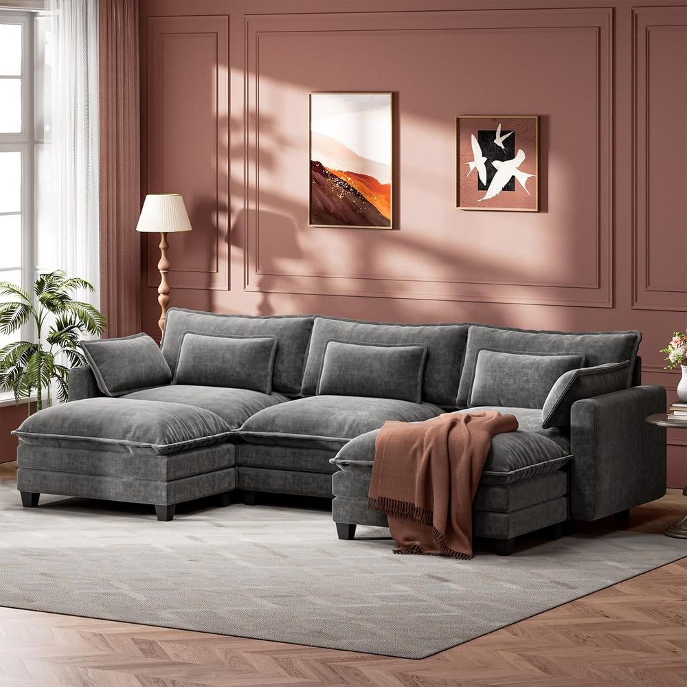 Marsail Modular Sectional Sofa 110.6" U-Shaped Modern Comfy Cloud Couch,...