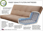 Kodiak Phoenix Futon Sofa Bed with Wooden Frame and Linen Stone Mattress, Convertible Futon Couch Bed and Full Size Futon for Living Room, Barbados