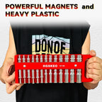 Magnetic Socket Holder Set with Handle, Portable Socket Organizer, Heavy Duty Socket Racks 1/4" Drive Holders Hold 26 standard Sockets for Tool Box(Red, 1/4" Drive)