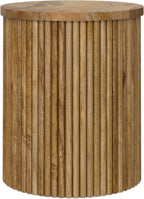 SIMPLIHOME Draper 22" Wide Solid Wood Rectangular End Table in Auburn Brown | Industrial accent table with a slatted base, assembled; natural mango wood nightstand, lamp stand, or side table.