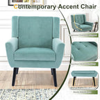 NicBex Modern Accent Chair for Living Room Upholstered Foam Filled Living Room Chairs with Metal Legs Velvet Cozy Lounge Armchair for Living Room Bedroom,Mint Green