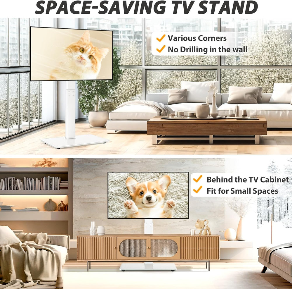 TAVR Swivel Floor TV Stand Base for 32-75 Inch TVs up to 110 lbs | Tall TV St...