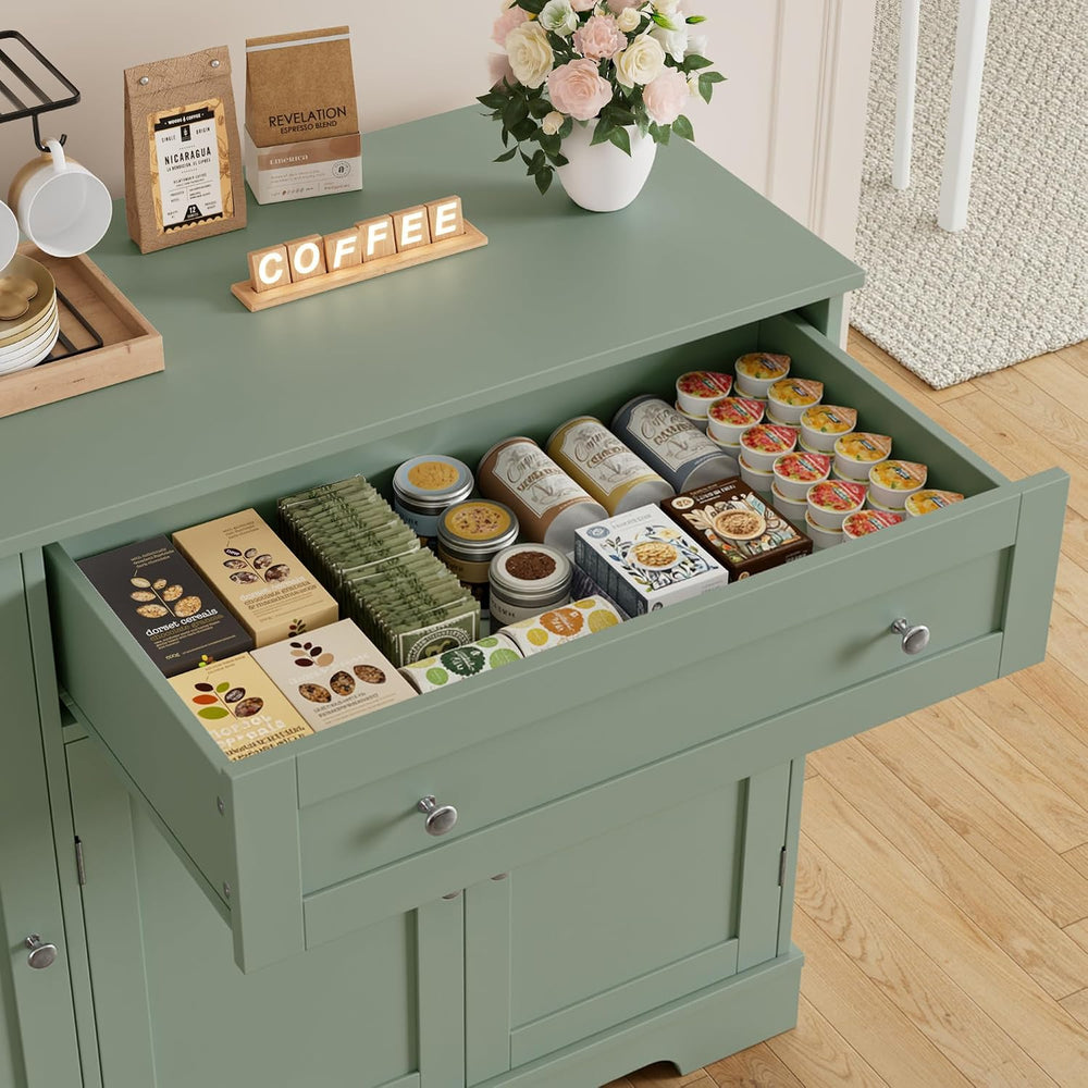 HOSTACK Buffet Cabinet with Storage, Modern Sideboard Buffet with Doors, Wood...