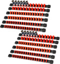 Socket Organizer Drive ABS Tools - Red Socket Holder, Premium Quality 12 Pieces Socket Holders Kit 1/4-Inch x 64 Clips, 3/8-Inch x 60 Clips, 1/2-Inch x 48 Clips（12PC,Red)