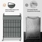 Laundry Hamper with Wheels, 90L Laundry Basket with Handle, Laundry Sorter with Removable Liner Bag