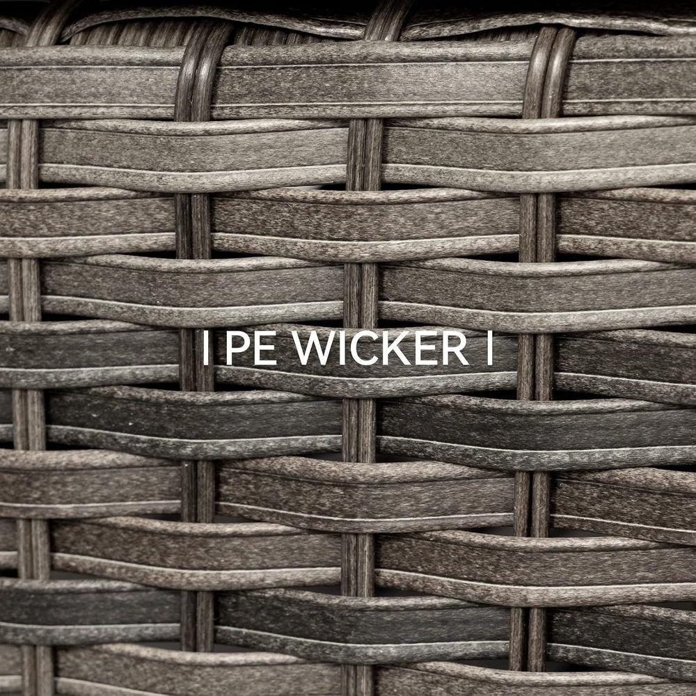 Outdoor Ottomans for Patio Set of 2 PE Wicker Steel Frame Outdoor Footstool w...