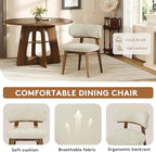 Dining Chairs Set of 2, Modern Upholstered Dining Chairs, Wooden Kitchen Chairs for Dining Room with Ergonomic Curved Backrest