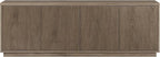 Henn&Hart Fluted TV Stand for TVs up to 75" with 2 Concealed Ribbed Storage Cabinets and Adjustable Shelves for Living Room, Family Room, or Office, Weathered Gray