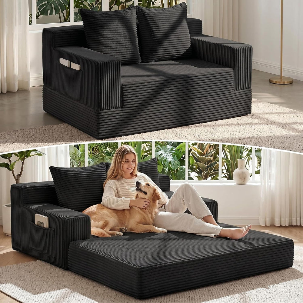 Convertible Sofa Bed,Small Couch & Loveseat,Pull Out Couch Bed for Small ...