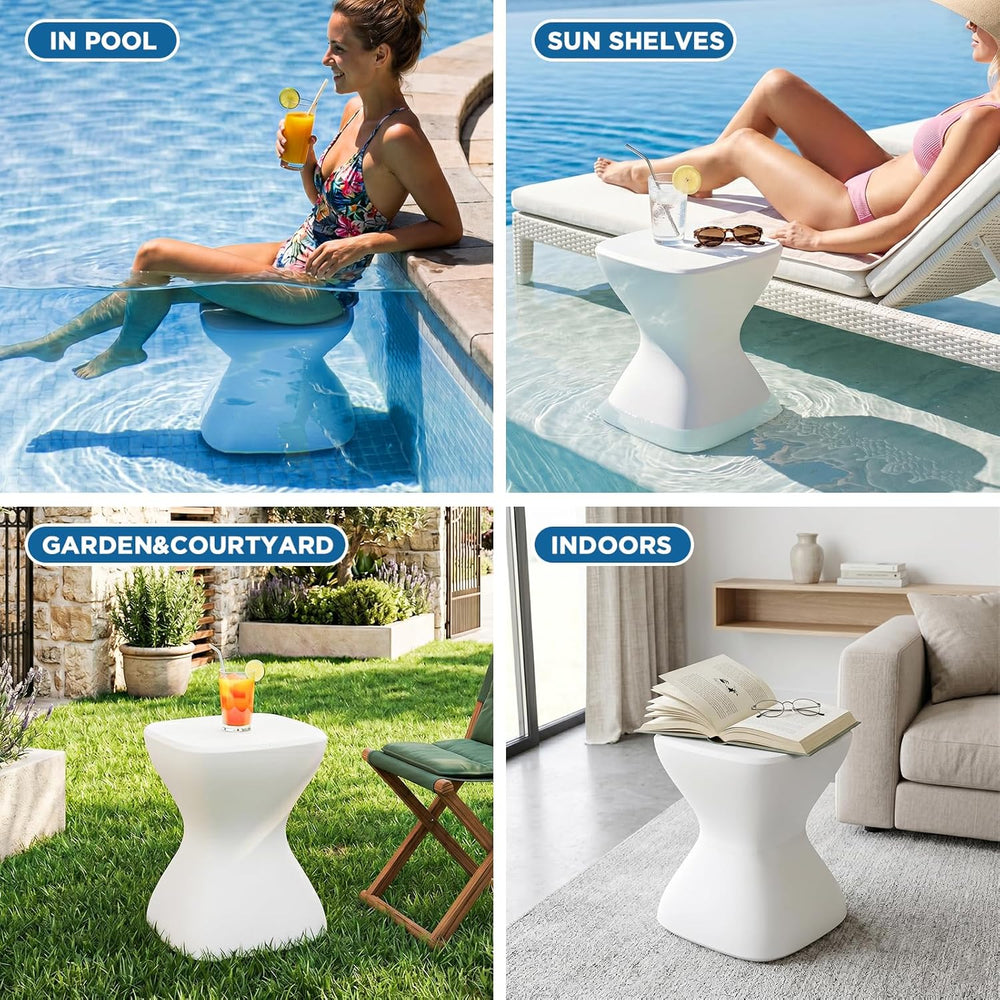 18" Pool Stool for Underwater, Pre-Weighted No-Assembly in-Pool Bar Stoo...