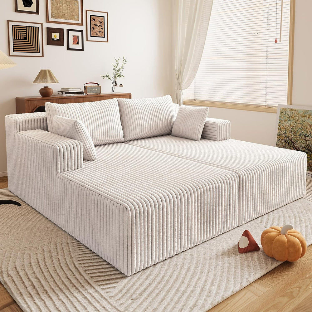 71"Oversized Chaise Lounge Chair,Sectional Double Lounge Chaise with Pil...