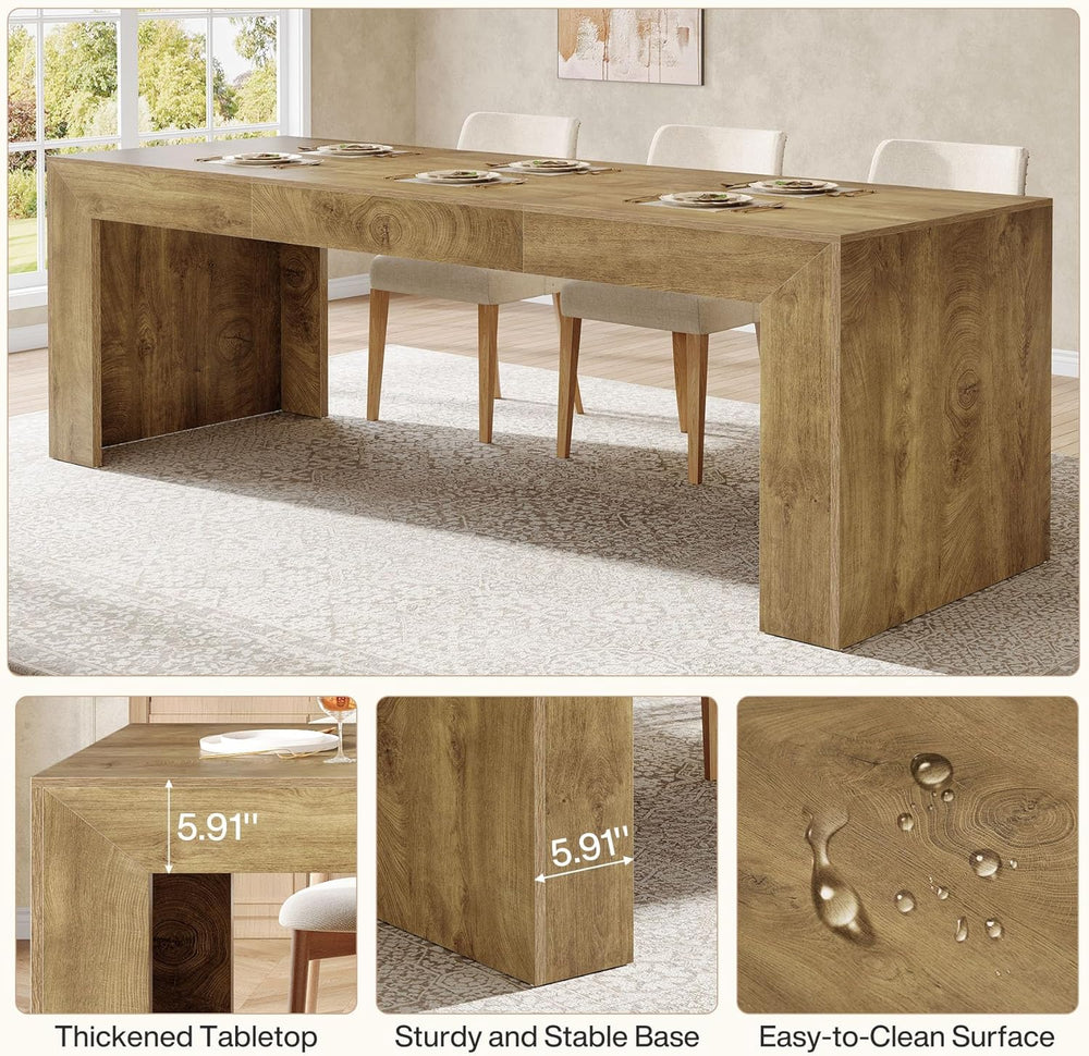 Tribesigns Extra Long Dining Table for 6-8 People, 78.7-Inch Rectangular Kitc...