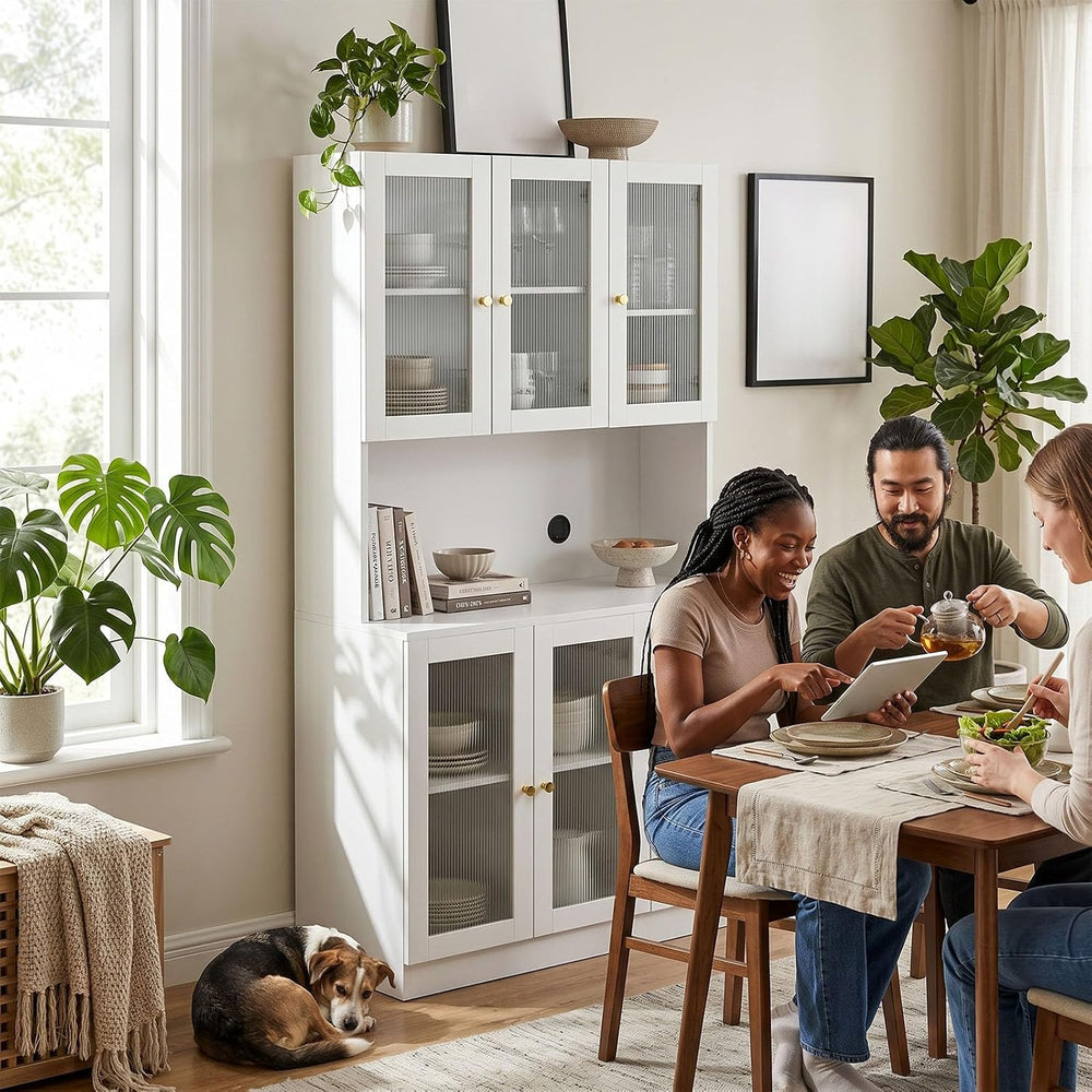 71" Kitchen Pantry Cabinet with Storage, Tall Kitchen Pantry Cabinet wit...