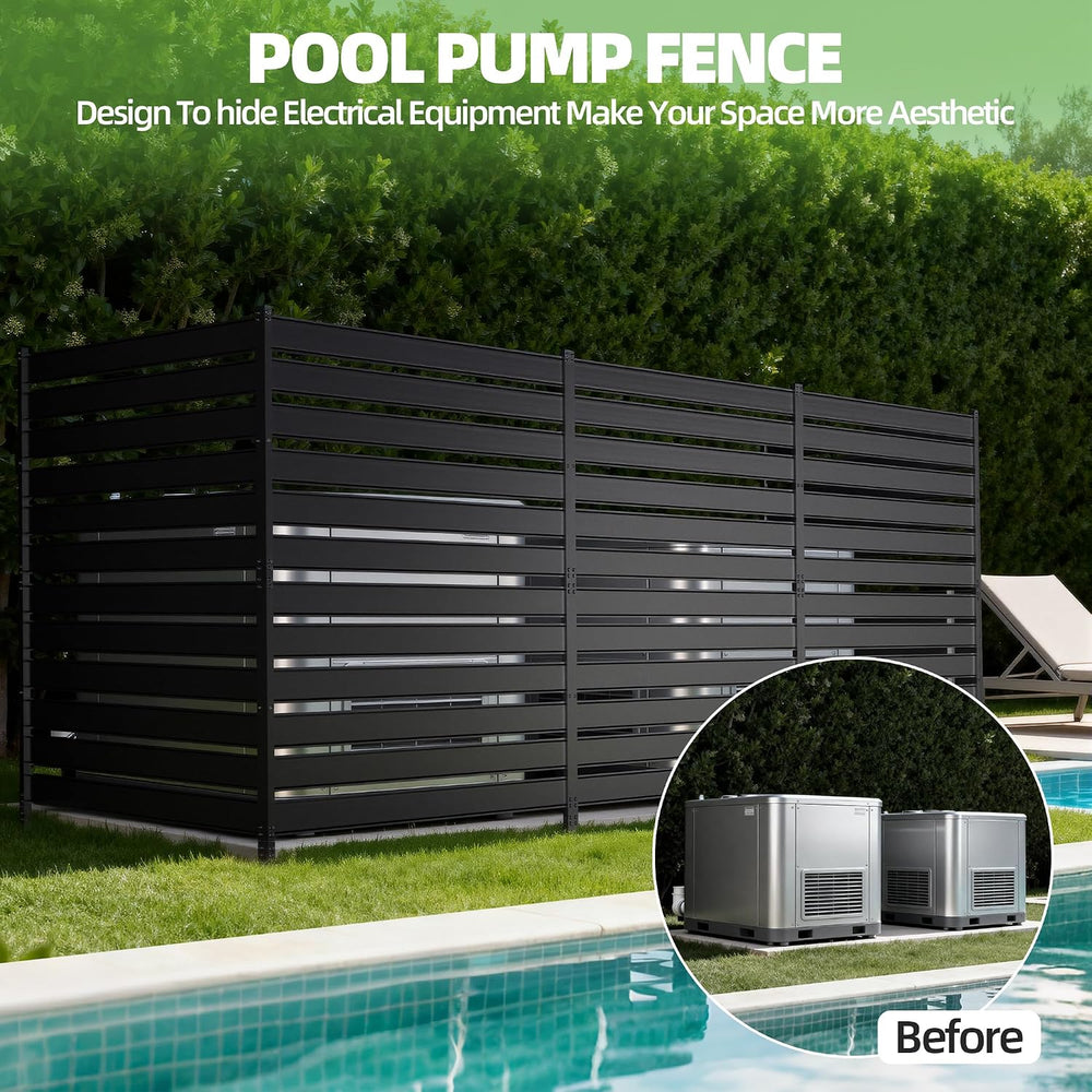 Privacy Fence Screen for AC & Trash, 42" H × 38" W（3P） Metal No...