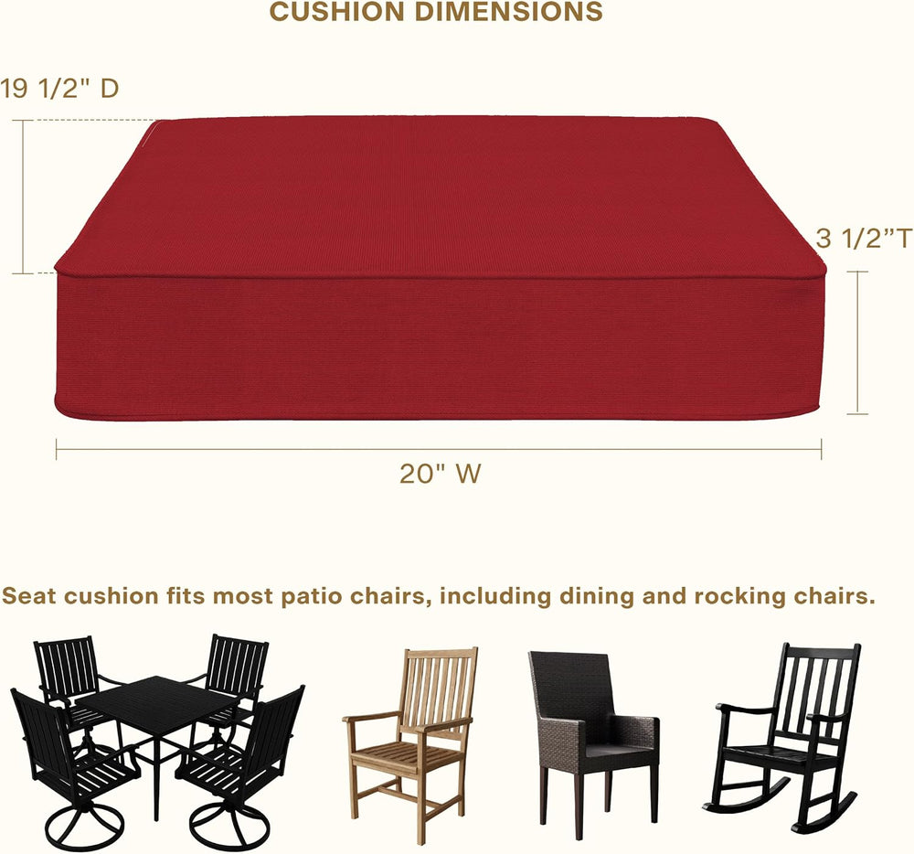 Honeycomb Outdoor Sunbrella Seat Pad for Patio Furniture, 20 x 19.5