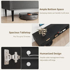 GarveeHome Black TV Stand, TV Stands for Living Room 75 inch, Entertainment Center with 2 Large Storage Cabinets, Media Console Table, Metal Handle Door, TV Stand for Bedroom, Office Furniture