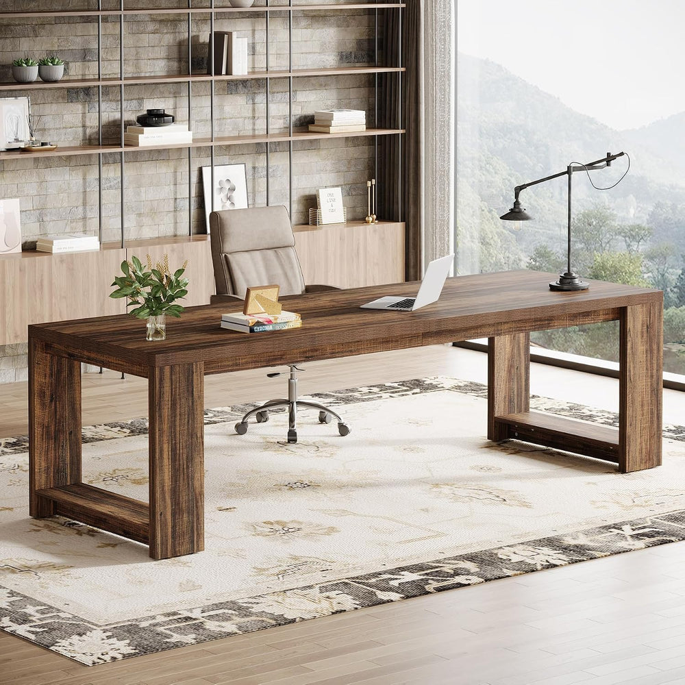 Tribesigns Two Person Desk, 86.6-Inch Extra Long Computer Desk, Two Person Do...