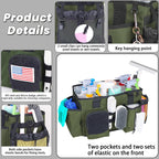 Wearable Cleaning Caddy Bag, Cleaning Organizer with Handles, Cleaning Supply Tote with Adjustable Shoulder Strap for Cleaners & Housekeeper (Green, 13.4'' x 7.3'' x 9.3'')