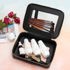 Aveniee Clear Makeup Bags,Double Layer Cosmetic Bags with Separate Brush Compartment,Large Travel Toiletry Bag Cosmetic Case,Travel Accessories Organizer for Women,2 Layers,Black