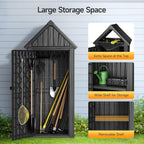 ONBRILL Multifunctional Storage Shed, Outdoor Storage Cabinet with Hooks and Lock Ring, Waterproof Outdoor Storage Shed for All Weather, Tool Outdoor Shed for Patio Lawn and Garden