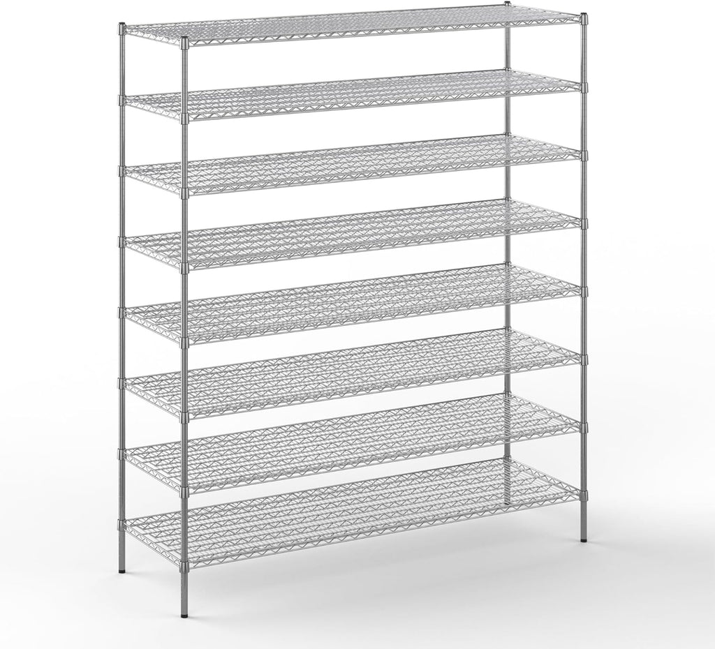 24" Deep x 72" Wide x 86" Height Wire Shelving Kit | 8-Tier | NSF Commercial Storage Rack Unit