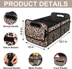 Deosk Trunk Organizer for SUV, Car Organizers and Storage with 6 Pocket, Car Accessories for Women/Men - Large, Leopard Print