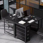 Pamray 40 Inch Computer Desk with 4 Drawers Small Office Desk for Home Bedroom Study Writing Simple Modern Computer Table Black