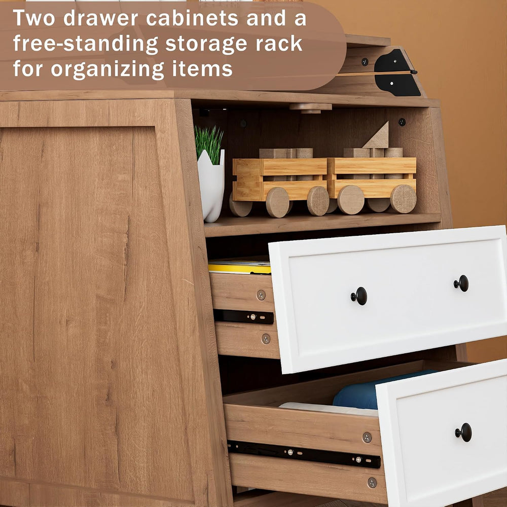 Changing Table Dresser with Foldable Tabletop