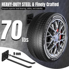 Heavy Duty Garage Hooks and Tool Organizer, Wall Mount Utility Storage Hangers for Car Tires, Ladders, Chairs, Garden Tools, Power Tools and More（2PC-12.4 Inches）