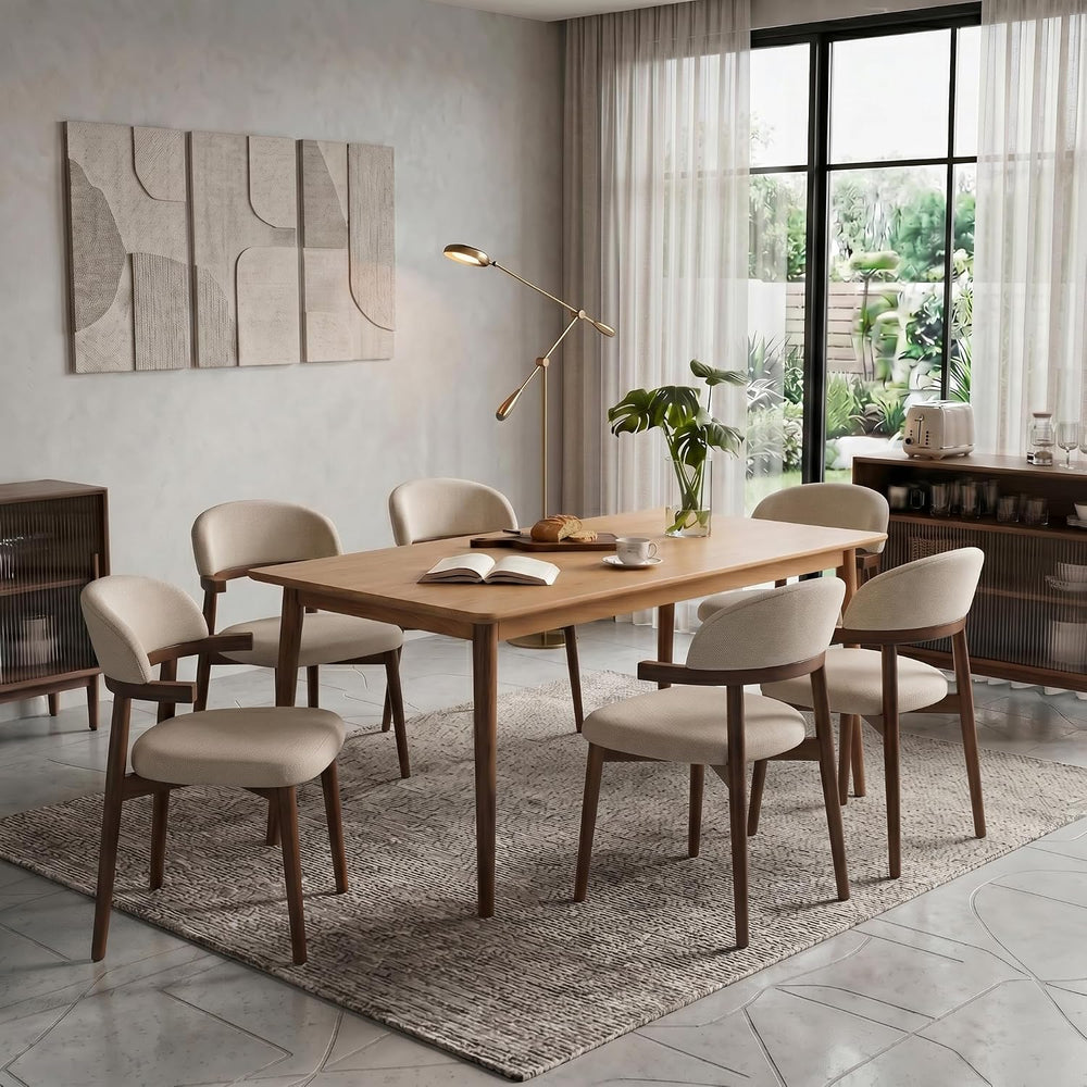 MOJAY Modern Wooden Dining Chairs Set of 2, Upholstered Kitchen Chairs with U...