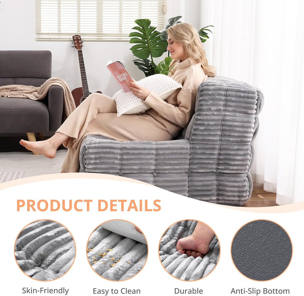 Hybrid Bean Bag Beanbag Chair for Adults Fireside Floor Togo Sofa with High D...