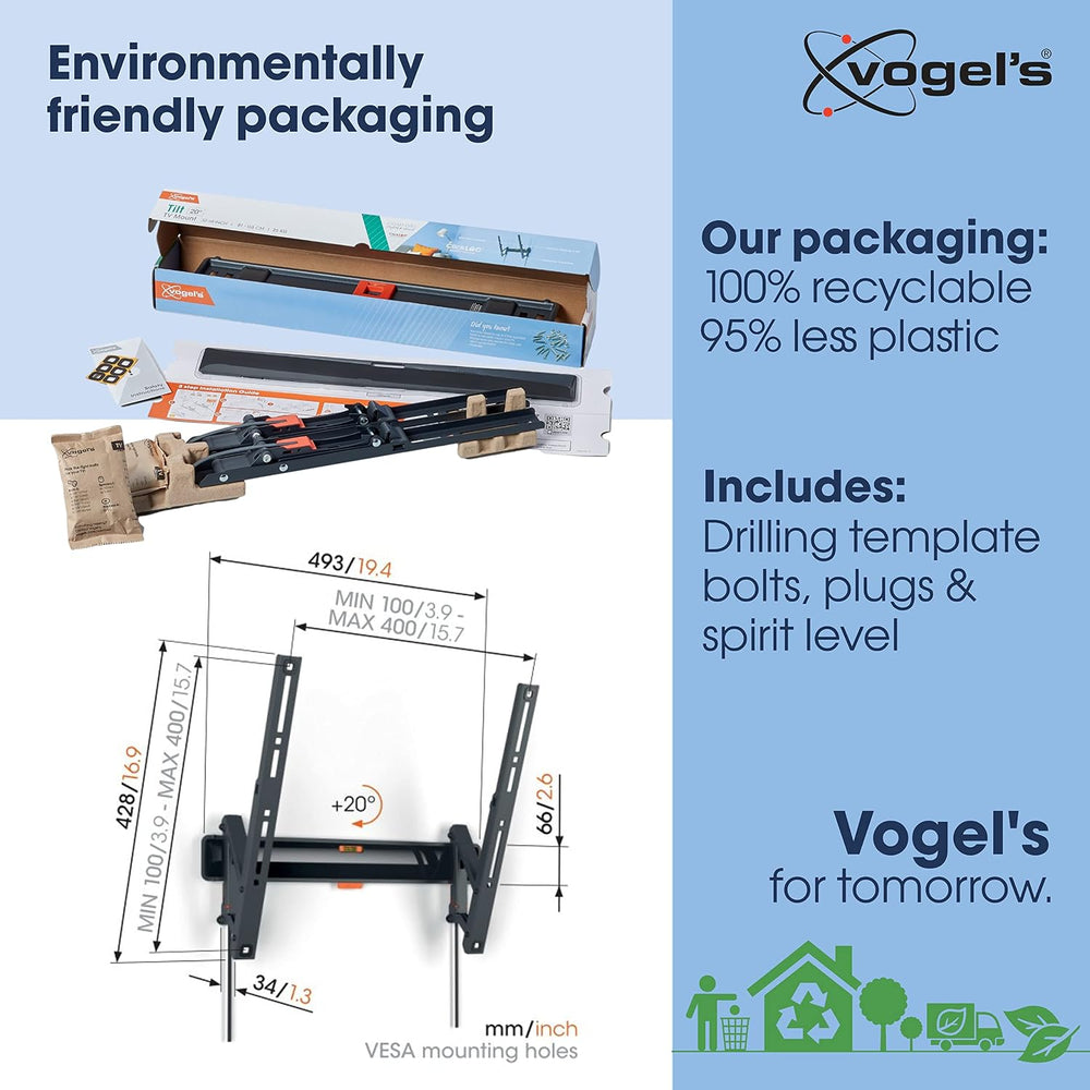 Vogel's Comfort TVM 3415 Tilting TV Wall Mount for 32-65 Inch TVs | Can b...