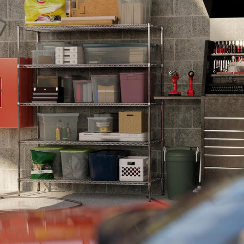 24" Deep x 60" Wide x 74" Height Wire Shelving Kit | 5-Tier | NSF Commercial Storage Rack Unit