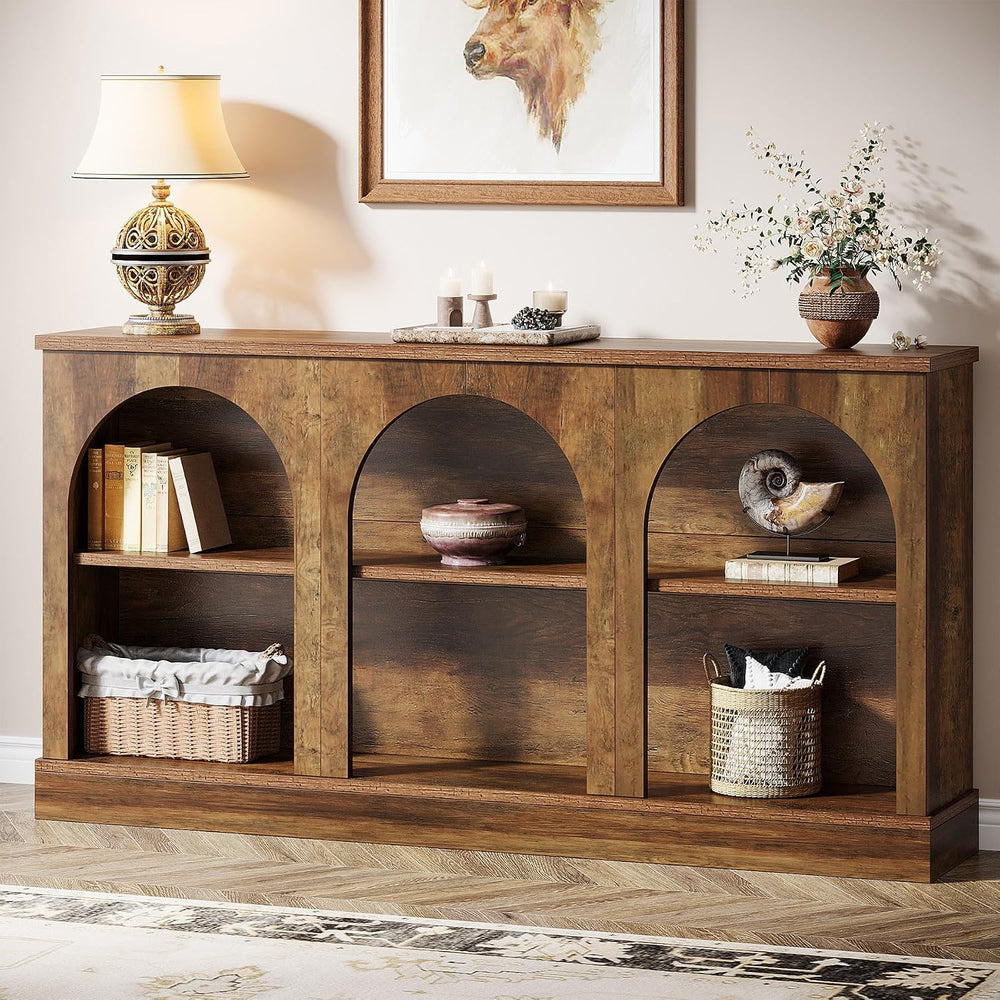 Tribesigns Arched Console Table, 63" Wooden Entryway Table with Storage ...