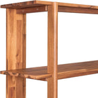 Merax 4 Shelf Bookcase H-70 L-53 Acacia Wood Open Bookshelf, Contemporary Farmhouse Style Display Storage Shelf for Home Office Studio, Teak Finish