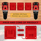 Tool Holder and Battery Holder for Milwaukee M18 18V, 10 Pack power hanger Wall Mount Organizer Storage Shelf with Screws