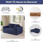 MAXYOYO 63" Loveseat Sofa Couch for Small Spaces, Upholstered Boneless Cloud Couch for Apartment Bedroom, 2-Seater Love Seat Floor Modern Sofa with Pillows, No Assembly Required, Navy