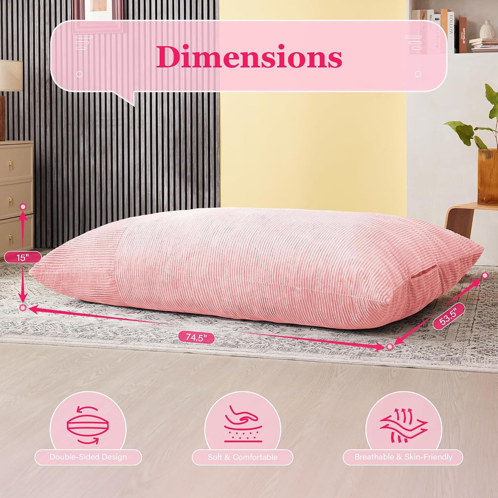 3 in 1 Big Bean Bag Chair for Adults, Large Giant BeanBag Chairs, Convertible...