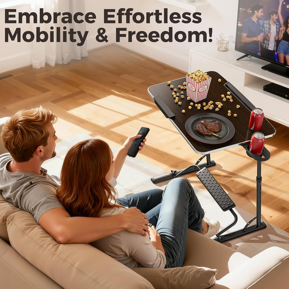 FoldWise Upgraded Folding TV Tray Table, Sturdy Couch & Dinner Laptop Tab...