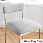 IDEALHOUSE Elegant Bar Stools Set of 2 - with Backrest and Footrest | Gold & Velvet Grey Upholstery, 65cm Counter Height, Metal Frame - Perfect for Kitchen Island & Counter - Two Pack Bar Chairs