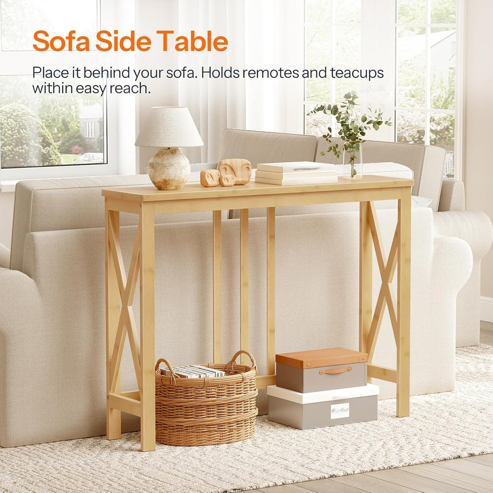 HOOBRO Narrow Console Table, Sofa Table for Entrance, 39.4" Long Entrywa...
