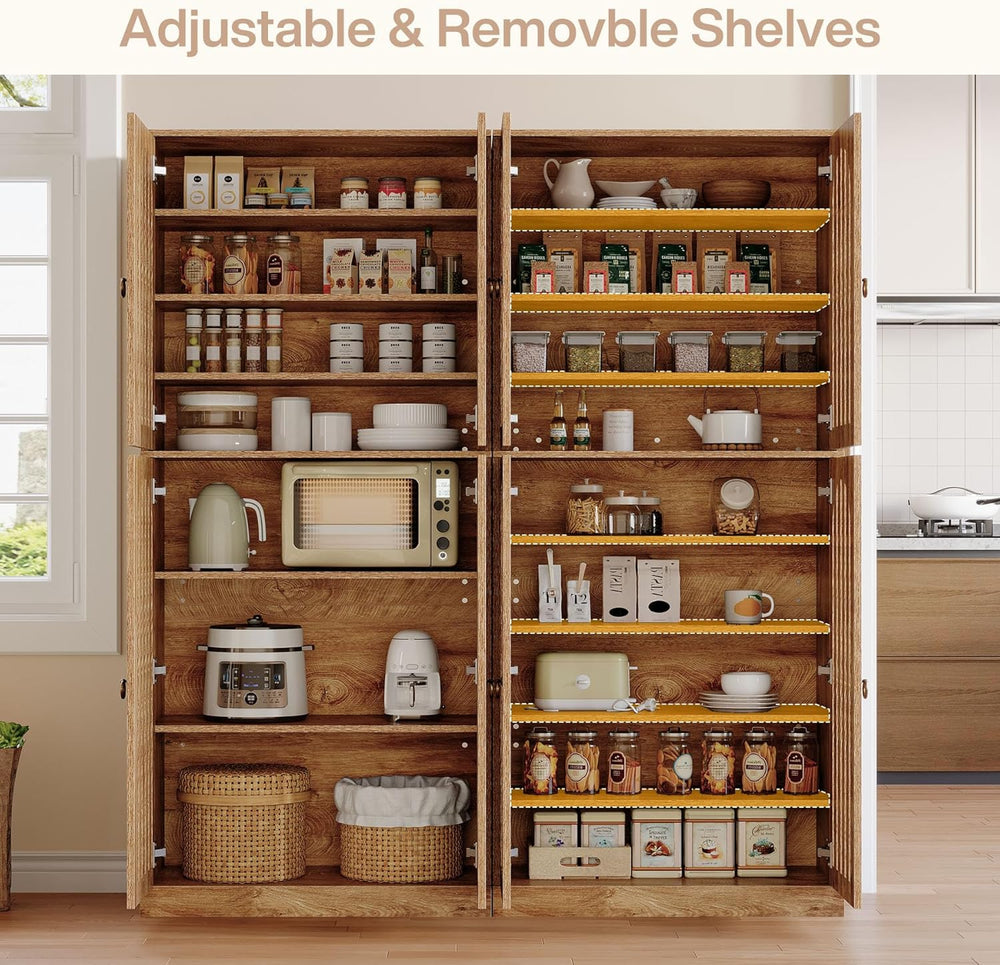 Tribesigns 70.86" Tall Kitchen Pantry Cabinet, Farmhouse Storage Cabinet...