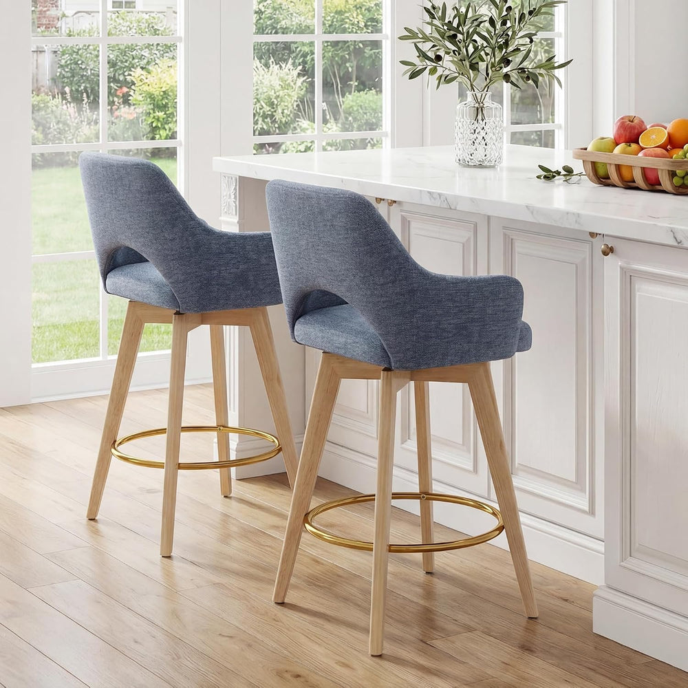 Zesthouse Swivel Counter Stools Set of 4, Wooden Counter Height Bar Stools | ...