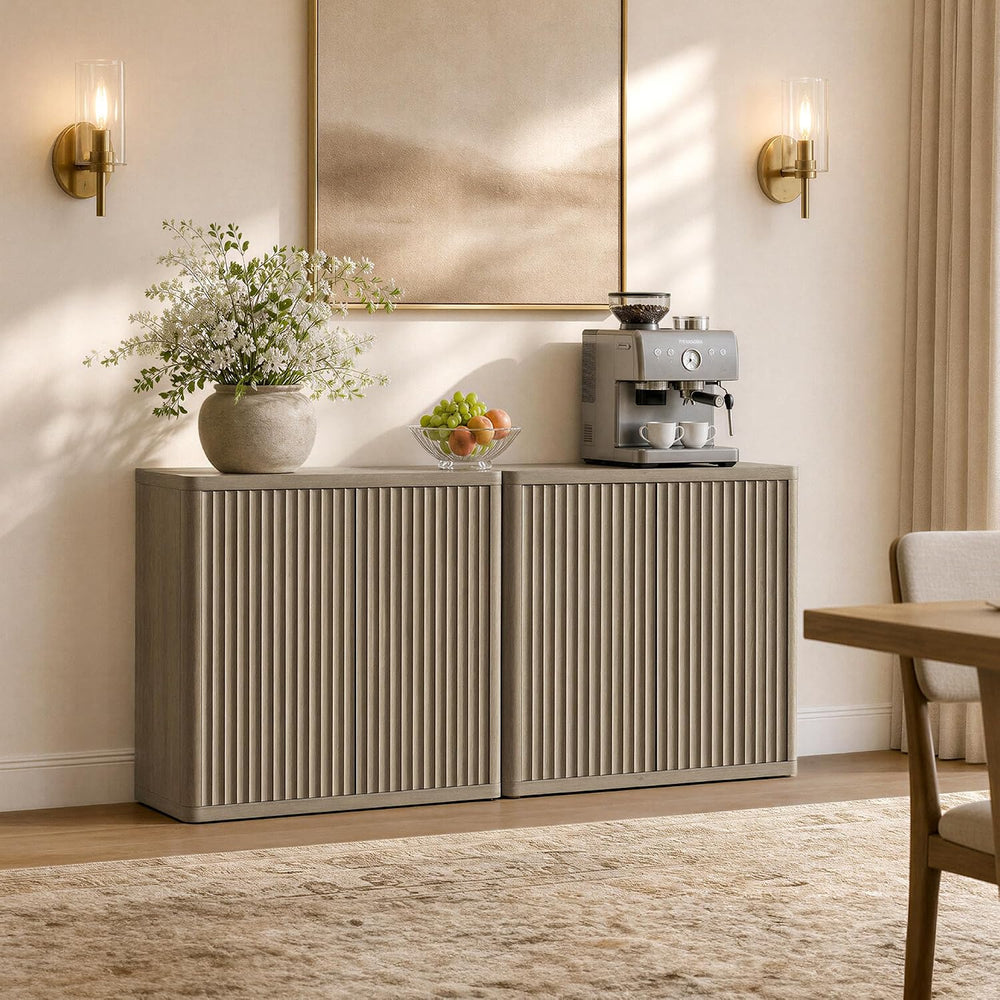SICOTAS Buffet Cabinet with Storage 138.4" Sideboard Accent Modern Crede...