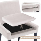 COLAMY Modern Dining Chairs Set of 4, Upholstered Corduroy Accent Side Leisure Chairs with Mid Back and Wood Legs for Living Room/Dining Room-Beige