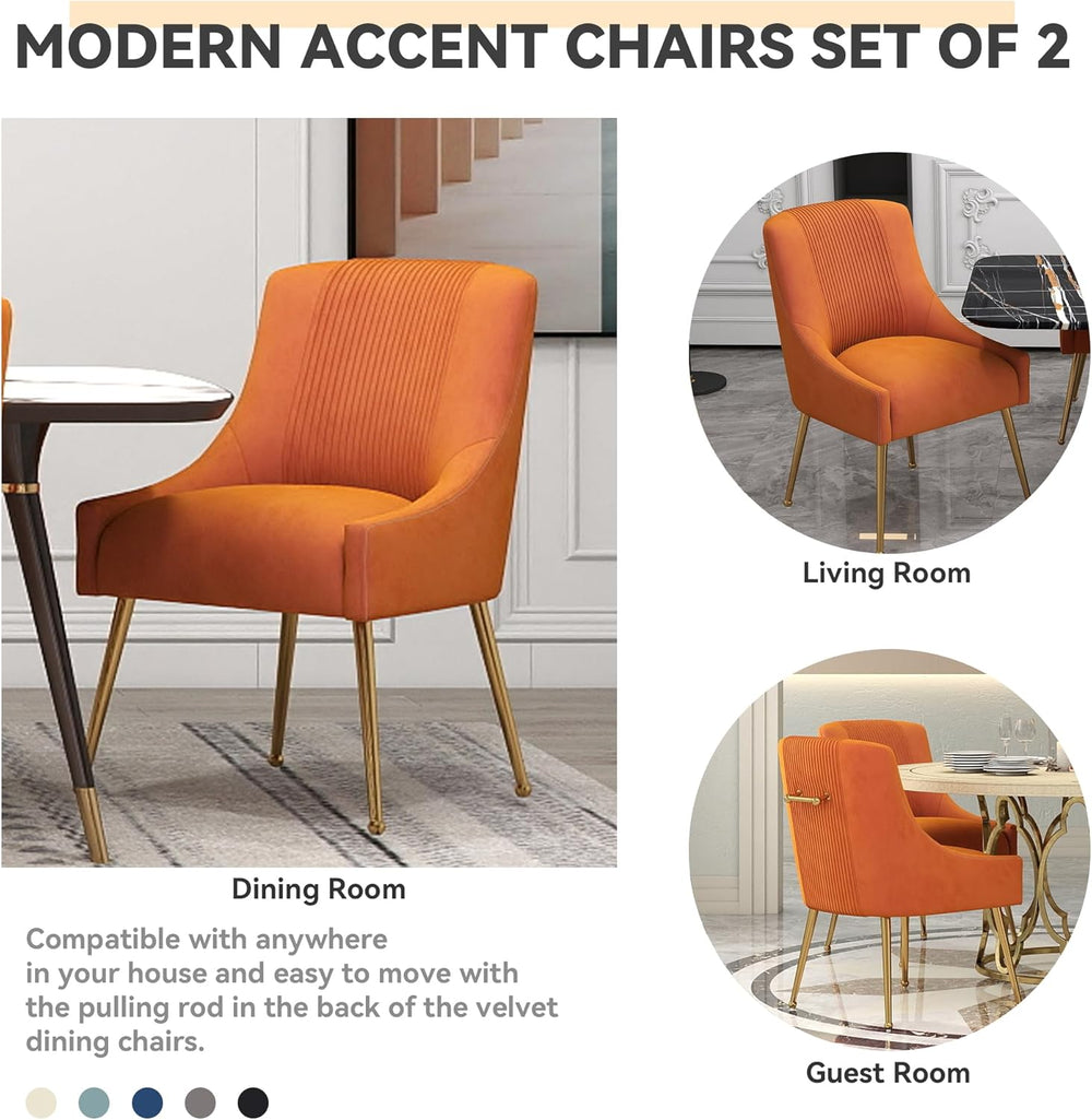 Dining Chairs,Modern Living Room Chairs, Velvet Upholstered Dining Room Chair...